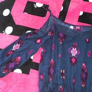 Navy Patterned Romper